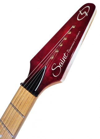 Gimenez Guitars Saint 624B - flame maple red with gold - headstock